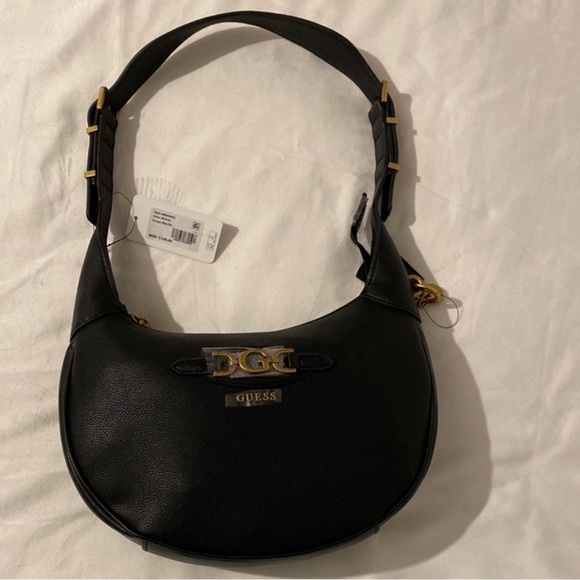Guess Black Shoulder Bag with Sleek Hobo Design - Picture 1 of 2